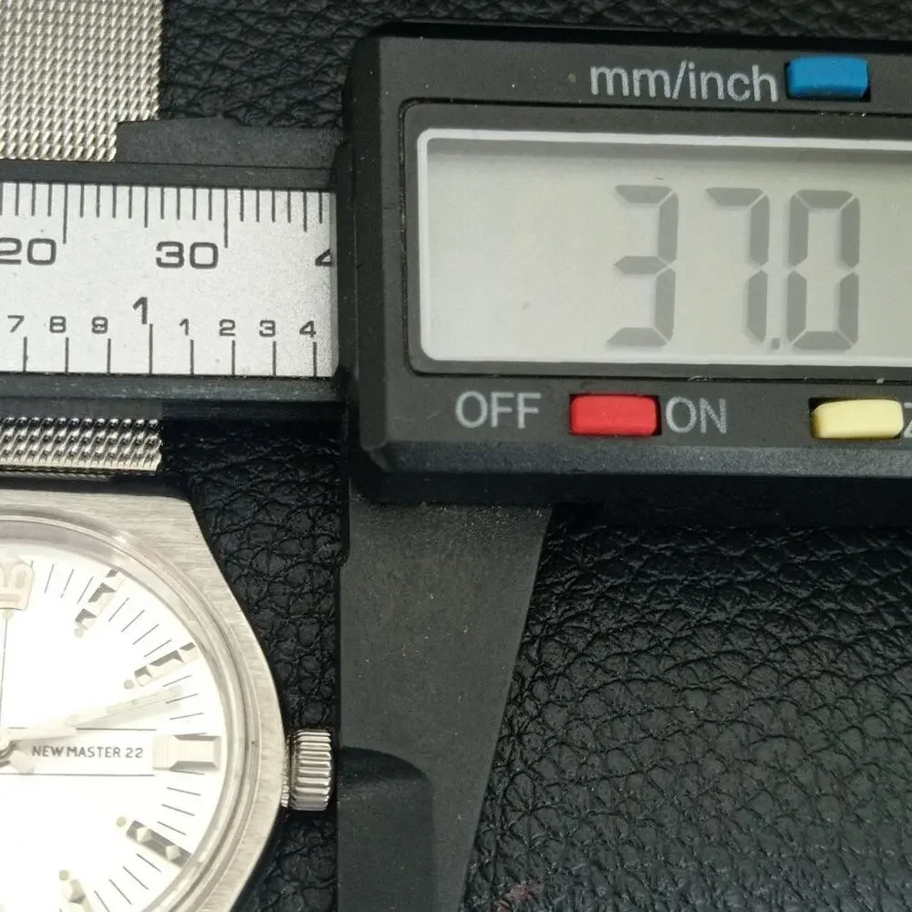 Vintage 1983 Citizen Manual Wound Mens Silver Watch & White accents